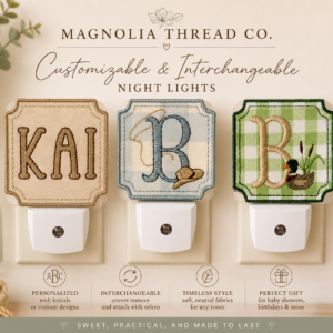 The Magnolia Night Light | Personalized Embroidered Night Light